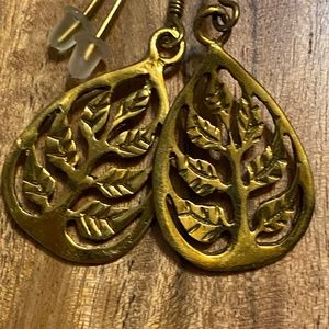 Handmade recycled brass fair trade earrings